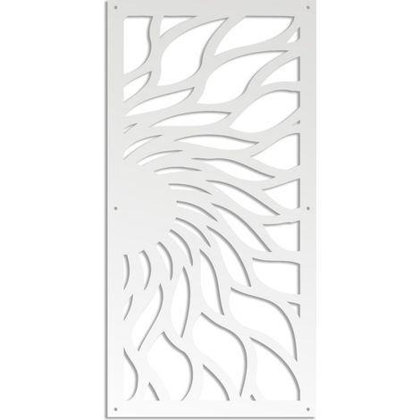 HOT SUN - Panneau ajouré en PVC - Brise-soleil - Couleur : blanc - Dimension : 73x148 cm
