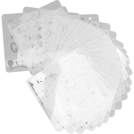 Pochoirs muraux réutilisables Noël - 24 motifs en PET lavable pour décoration créative et bricolage (1/5)