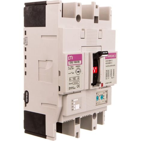 Interruttore automatico compatto 3P 160A 36kA /sgancio termomagnetico/ EB2 160/3S 004671061