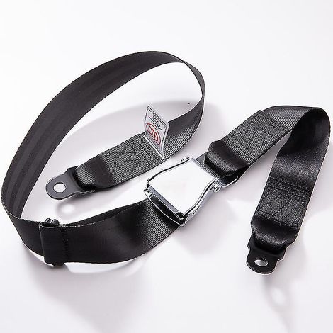 Irovami – Cinturón de seguridad de avión de dos puntos ajustable – Cable de asiento – Cinturón de seguridad de coche de dos puntos – Longitud ajustable 850-1280 mm – Negro