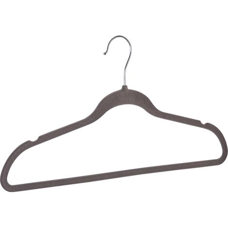 WENKO Kleiderbügel beflockt Grau 15er Set, Grau, Kunststoff (ABS) grau (1/3)