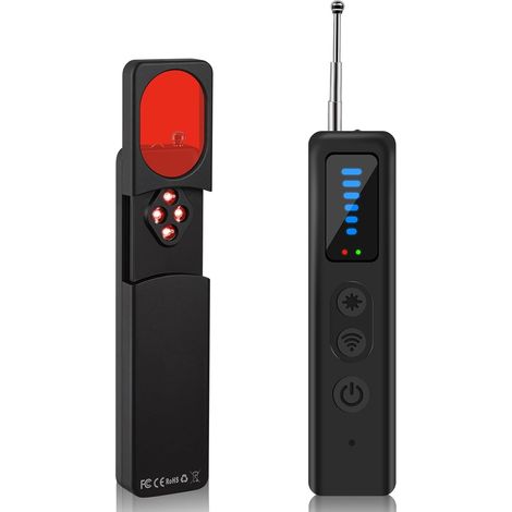 Rilevatore di telecamere nascoste – Rilevatore di microfoni, localizzatore GPS e scanner RF wireless, 5 livelli di sensibilità, allarme di sicurezza per casa, ufficio e hotel