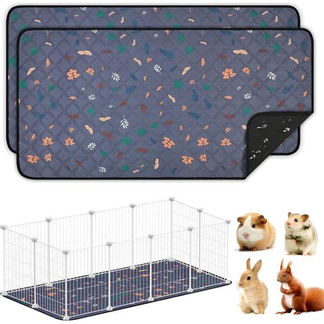 2PCS Tapis pour Cage de Cochons d'Inde, 60120cmTapis Éducateurs Pipi - Absorbant/Lavable/Réutilisable/Anti-Fuites - avec Fond Antidérapant - pour Lapins Chat Hamsters Petits Chiens (1/5)