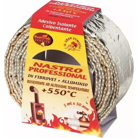 nastro isolante best fire "professional" in tessuto di vetro rivestito in alluminio, 50 mm x 3 mt