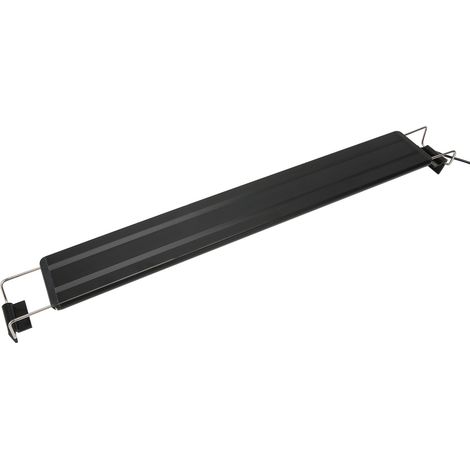 Éclairage LED pour aquarium à spectre complet, ultra-mince, à dissipation thermique optimale, résistant aux éclaboussures, avec supports extensibles, noir, prise européenne 220 V (1/5)