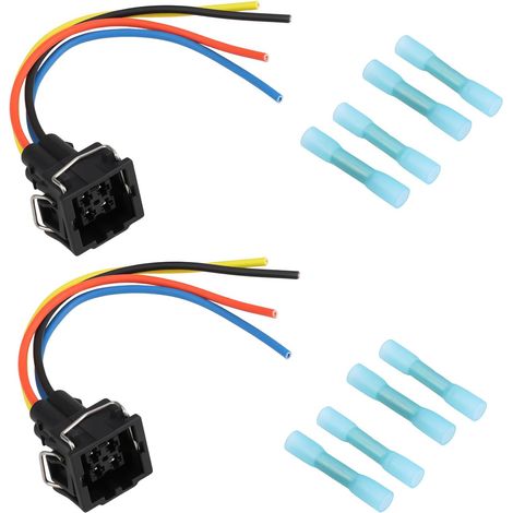 2 Connecteurs à 4 Broches pour Capteurs de Climatisation Automobile Faisceau de Câblage 357919754 Compatible VW (1/5)