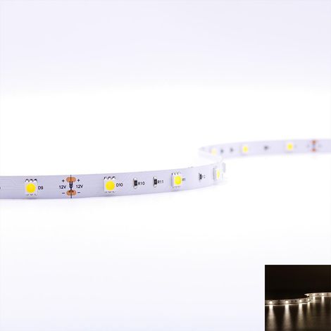 Strip 12V LED Streifen 5M 7,2W/m 30LED/m 10mm - Lichtfarbe: Neutralweiß 4000K - Schutzart: IP20 (1/5)
