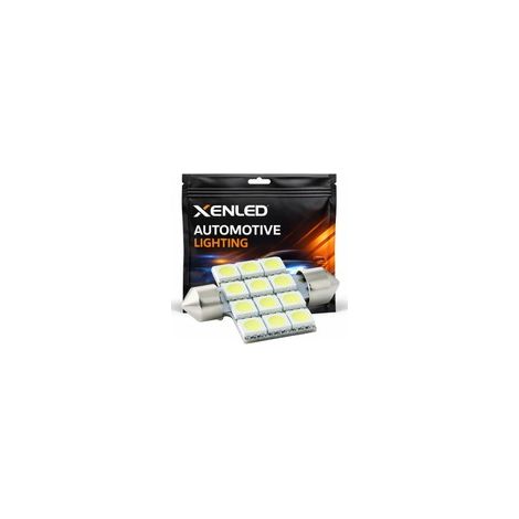 1 x AMPOULE 12 LEDS SMD - Navette C5W C7W 37mm - Ampoule de plafonnier LED Blanc (1/5)