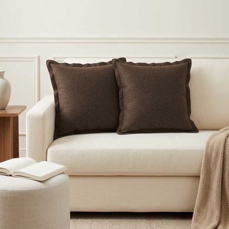 vidaXL Housse de coussin 2 pc HOUTEN Taupe 30 x 30 cm Lin synthétique (1/5)