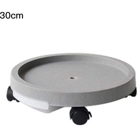 Support roulant pour plantes, 4 roues, Pot de fleur en plastique épais, plateau mobile pour maison, jardin, intérieur et extérieur, 24cm, ID gris (1/5)