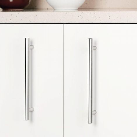 Poignée de meuble, poignée de porte, poignée d'armoire, poignée de cuisine, espacement des trous 128 mm, argent, acier inoxydable, 2 pièces (1/5)
