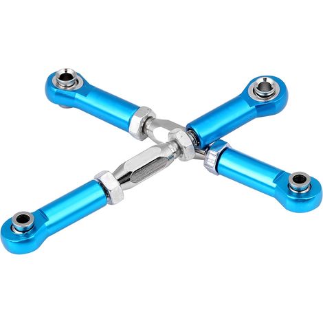 Biellette de direction en alliage d'aluminium usinée CNC - Accessoire de mise à niveau pour voiture RC (bleu) (1/5)