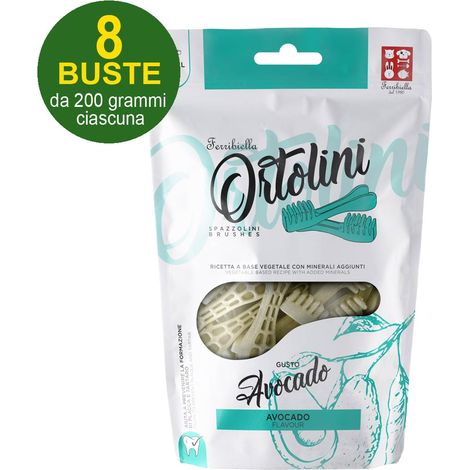 Snack Barrette per cani Ortolotti gusto avocado misura Small 8 buste da 200 g ciascuna