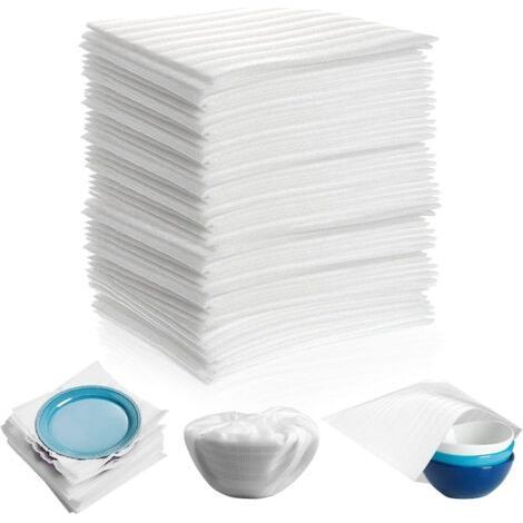 100 PCS Demenagement Feuilles Mousse Papier Bulle Déménagement Carton pour Cartons Déménagement Vaisselle, Plats, Assiettes, Verres Emballage (1/5)