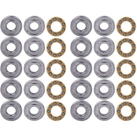 QORVA-Jeu de roulements à billes de poussée miniatures en acier plat de haute précision, 10 pièces (1/5)