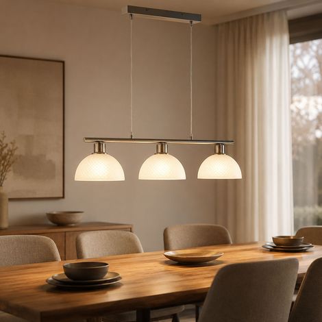 Suspension LED, lampe de salle à manger réglable en hauteur, métal, H 120 cm (1/5)
