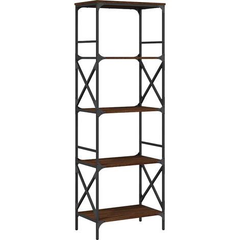 Maison Exclusive - Bücherregal 5 Böden Braun Eiche-Optik 59x35x17