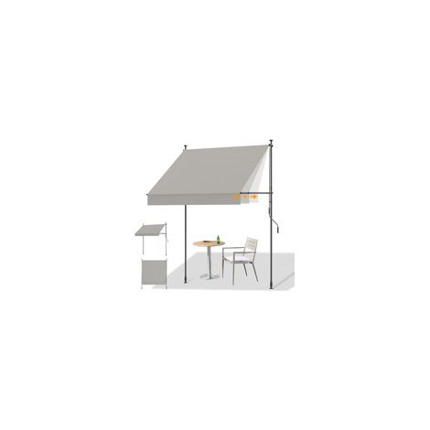 HOMEDEMO Store Balcon Rétractable avec poignée réglable, Résistant aux UV, Auvent Manuel Rétractable, Store Banne Hauteur et Inclinaison Réglable, pour Jardin, Patio Gris150 x (120-150) cm (1/5)