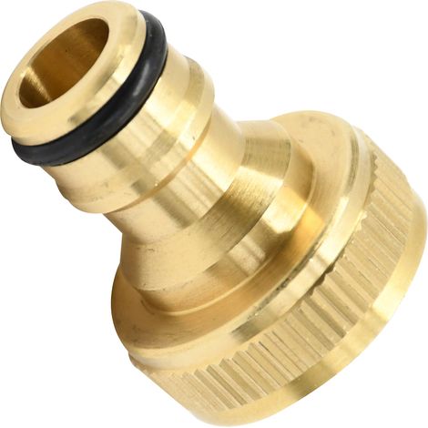 Dapetz ® 3/4" Brass Garden Hose Pipe Tap Adaptor Solid Hosepipe Connector Inner Thread Hose Connector Male Watering Fittings for Threaded Faucet Adapter Quick Connector (1/5)