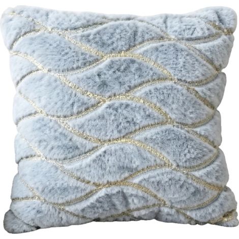 Housse de coussin, polyester doux, design élégant, Bleu 45X45Cm (1/2)