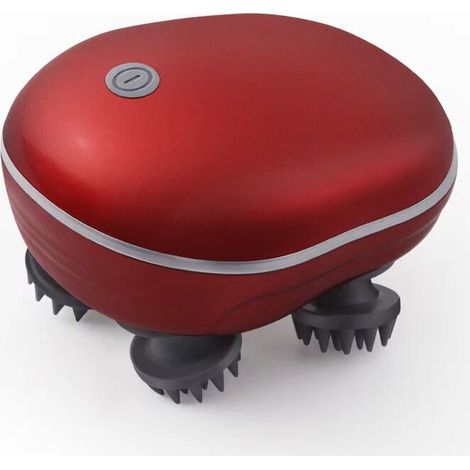 Masseur électrique pour le cuir chevelu pour la croissance des cheveux, soulagement de la pression du cuir chevelu étanche portable, masseur pour chat rouge