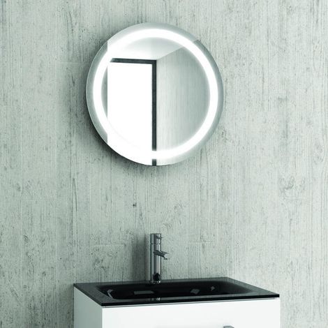 Specchio bagno led tondo con contenitore KAM-138 kamalu