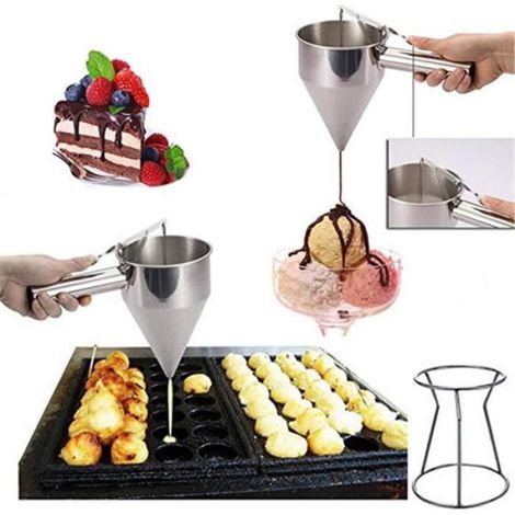 Entonnoir À Piston - Acier Inoxydable Alimentaire - 8 mm - Pour Pâtisserie Chocolat Confiture Sauce - 1 Pièce (1/4)