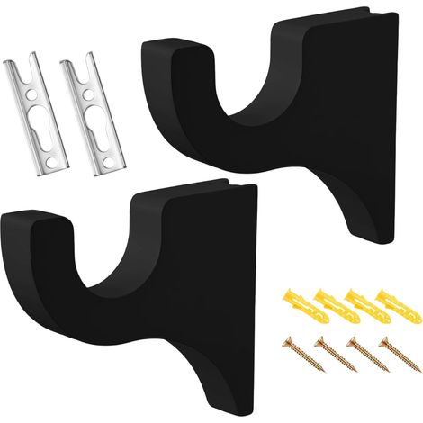 Supports de tringle à rideaux en bois (2 pièces) (1/5)