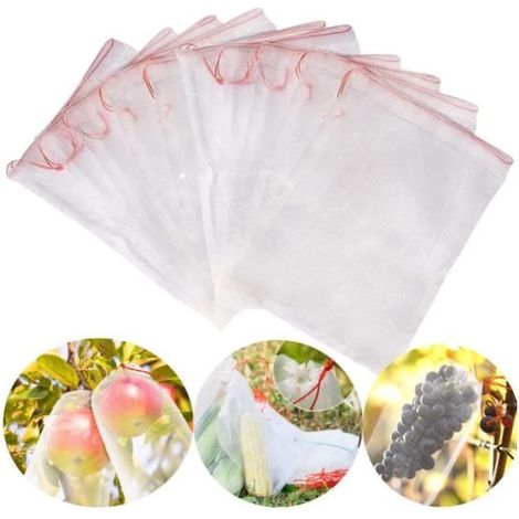 50 Stück Organza-Schutzbeutel für Trauben, Wiederverwendbar mit Zugband aus Netzgewebe