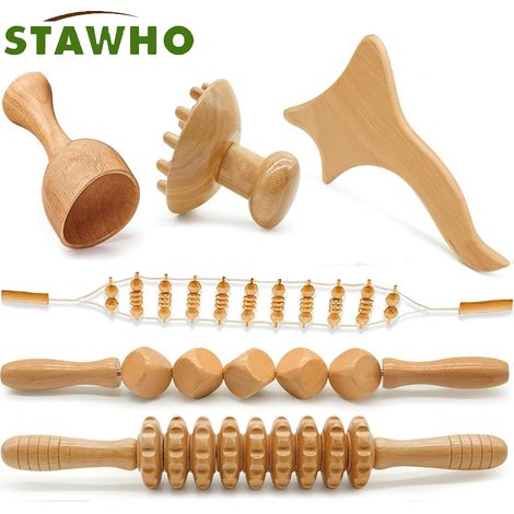 Outils de massage en bois, appareils de drainage lymphatique, kits de thérapie par le bois (1/3)
