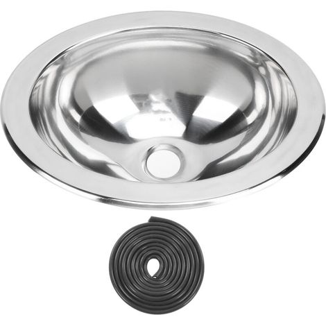 Stainless Steel Campervan Sink, Polished Kitchen Sink 340 X 270 X 120 Mm, Hand Basin with 40 Mm Drain Hole, Single Bowl Sink for Boat, Caravan,. (1/5)