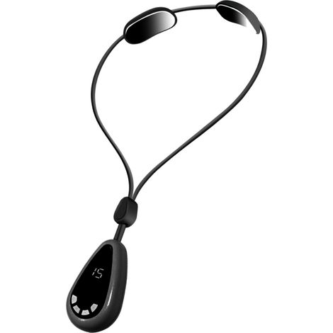 Masseur cervical suspendu intelligent, mini, portable, à compresse chaude et microcourant, pendentif, gris (1/5)