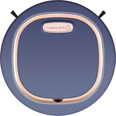 Aspirateur Robot - 1200 mAh - Pour Sols Durs Tapis Poils Animaux - 60 Min Autonomie - Hauteur 70 mm - Bleu (1/5)