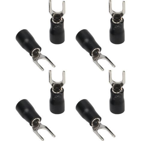 100-teilige Kupfer-U-Gabelklemmen, isolierte Crimp-Anschlüsse 16-14 AWG, flache Gabelklemmen für die Verdrahtung (1/5)