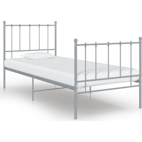 Bett Grau Metall 100x200 cm