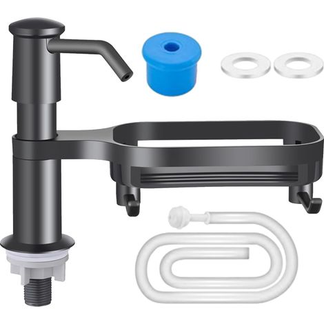 Distributeur de savon pour lavabo , pompe plan travail , vasque , organiseur éponges à récurer , tub