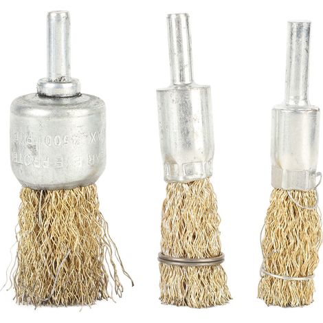 Decdeal Jeu de perceuses à roue à brosse métallique, 3 pièces, sertissage grossier pour la fixation