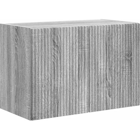Mueble TV de pared rectangular moderno con varios compartimentos 59,5 x 31 x 40 cm de madera gris sonoma 020055015 (1/5)