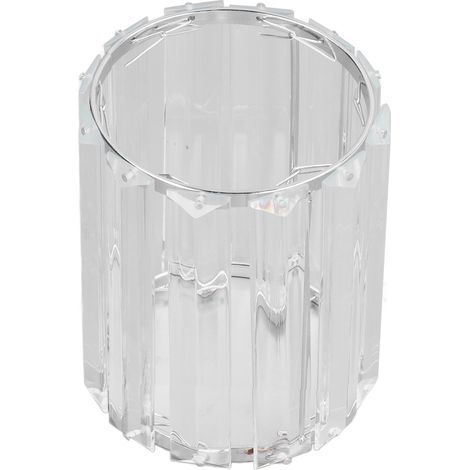Porte-pinceaux de maquillage, en verre transparent, rond, décoratif, boîte de rangement pour stylos de bureau, couleur argentée (1/5)