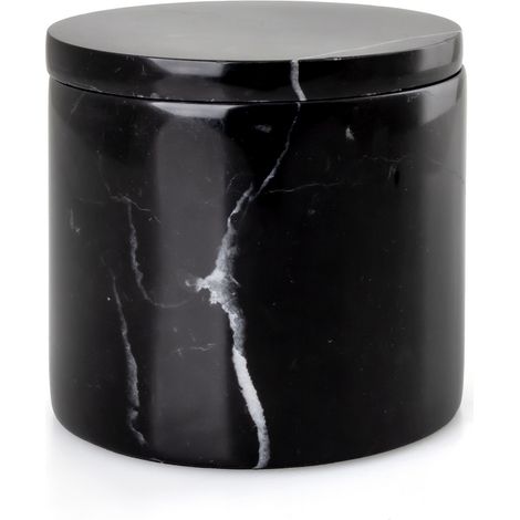 Q-BATH PREMIUM DECOR 1542 Kosmetikbehälter aus schwarzem Marmor (1/2)
