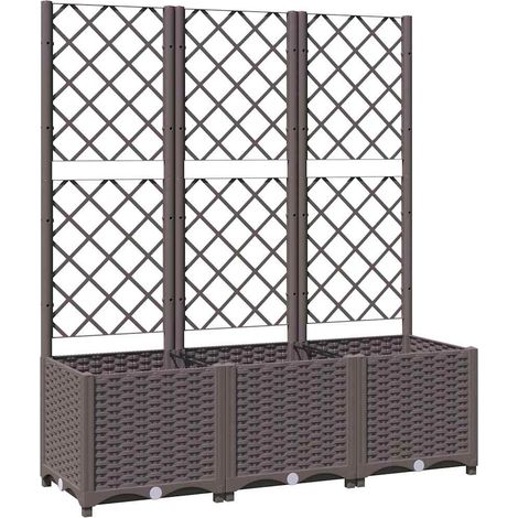Maison Exclusive - Fioriera da giardino con traliccio marrone 120x40x136 cm PP