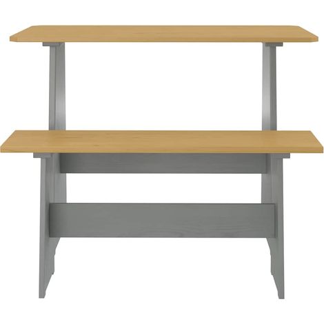 Maison Exclusive - Mesa de comedor con banco REINE madera maciza