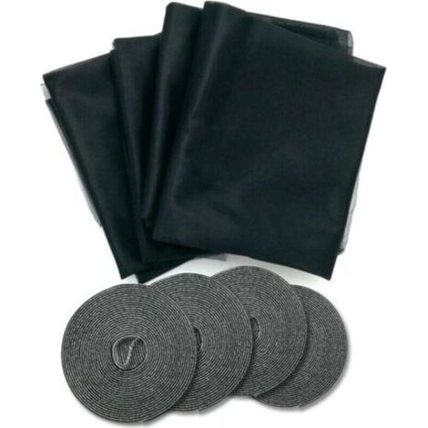 Stück Klett-Fliegengitter, schwarz, 1,3 x 1,5 m, selbstklebend, unsichtbarer Fenstervorhang