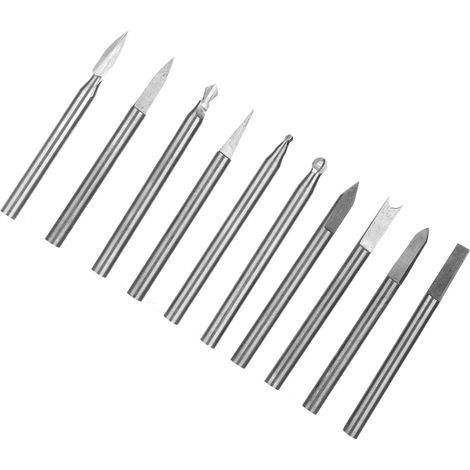 Ensemble de 10 fraises HSS pour perçage du bois, fraises électriques haute vitesse pour usinage, diamètre 2.35mm (1/5)