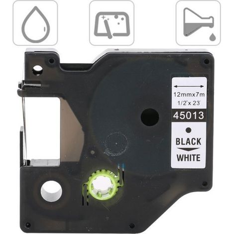 Ruban d'étiquettes laminé - DYMO - LM-160/280 - Noir sur blanc - 12 mm - Compatible avec plusieurs modèles RUBAN (1/5)