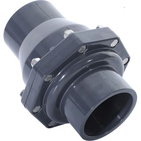 Clapet anti-retour en UPVC gris foncé, à bascule, résistant à la corrosion et aux acides et alcalis, vanne chimique, clapet de retenue (DN40 50 mm) (1/3)