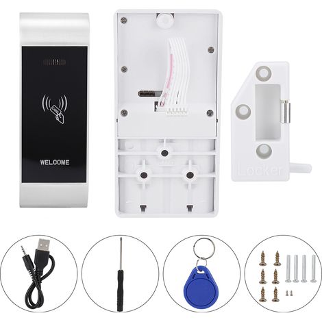 Serrure électronique intelligente à induction numérique pour armoires, casiers, sauna, spa, salle de sport (Argent) (1/5)
