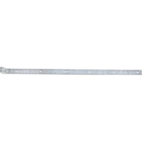 Penture droite zinguée – 800 mm x 35 mm – avec gond Ø14 mm – Bout arrondi – Acier galvanisé – Marque Alberts