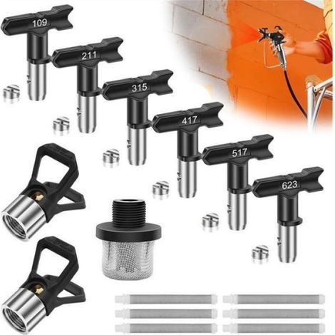 6 Embouts de Buse Réversibles 2 Embouts de Buse 1 Filtre D'Aspiration D'Entrée 20 Mailles 6 Filtres Sans Air 60 Mailles (1/5)