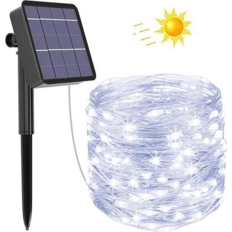 Outdoor Solar Light Garland - Litogo - 20m 200 LED - Waterproof - 8 Modes - Cold White (1/4)